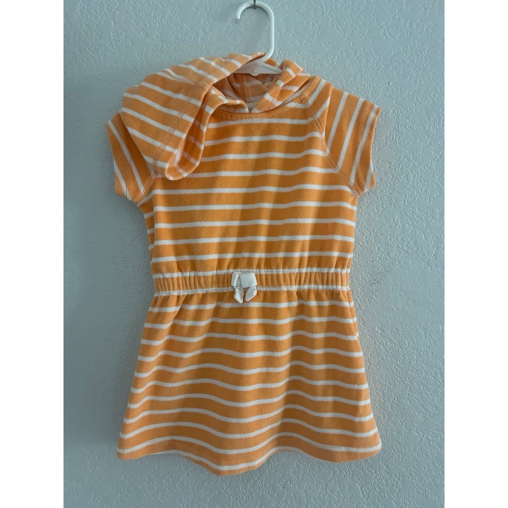Hanna Andersson Orange & White Stripe Soft Terry Swim Cover-Up Size 3